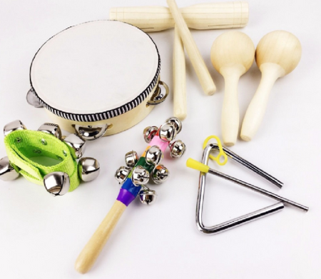 Ensemble Tambour, Hochets, Cloche, triangle...